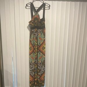 Emma Michelle Multicolor Halter Maxi Sleeveless Women Dress Size XL